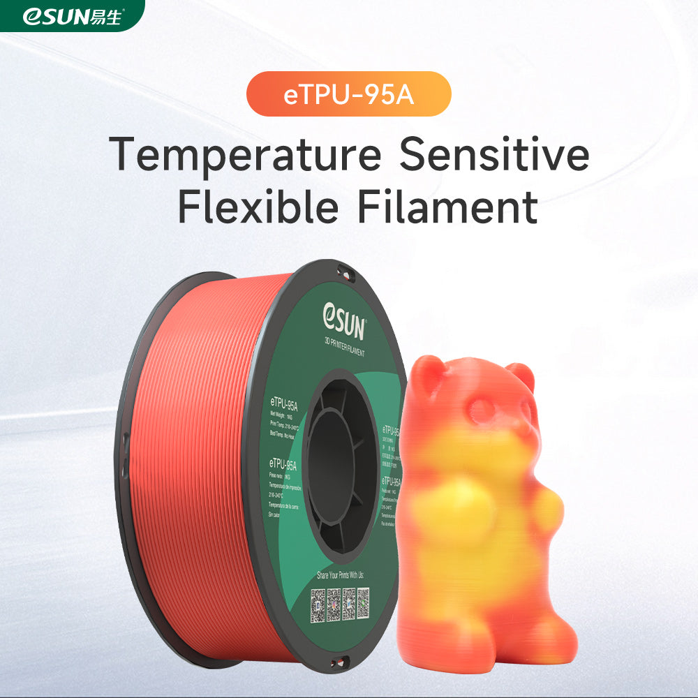 Temperature Sensitive TPU Flexible Filament 95A 1.75mm, 1kg, Heat  Discoloration, High speed printing