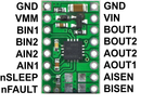 DRV8833 dual motor driver carrier, labeled top view.