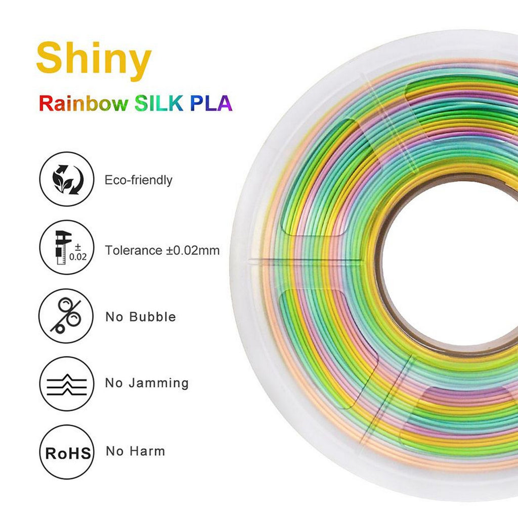 eSUN Silk Rainbow Metal PLA Filament 1.75mm, Silky Multicolored 3D Printer  Filament PLA, 1KG Gradient Changing Multicolor Filament for 3D Printer