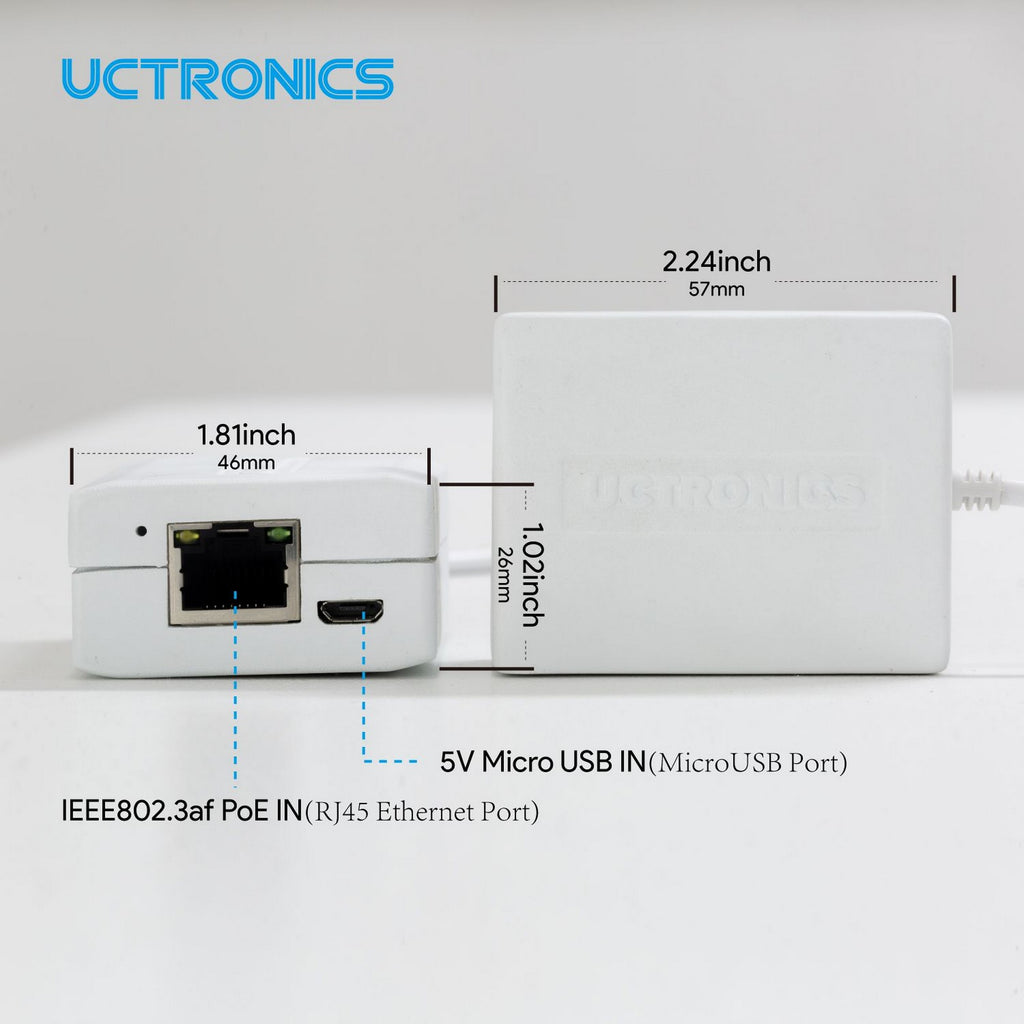 UCTRONICS PoE Adapter to Micro USB for Raspberry Pi – MakerSupplies Singapore