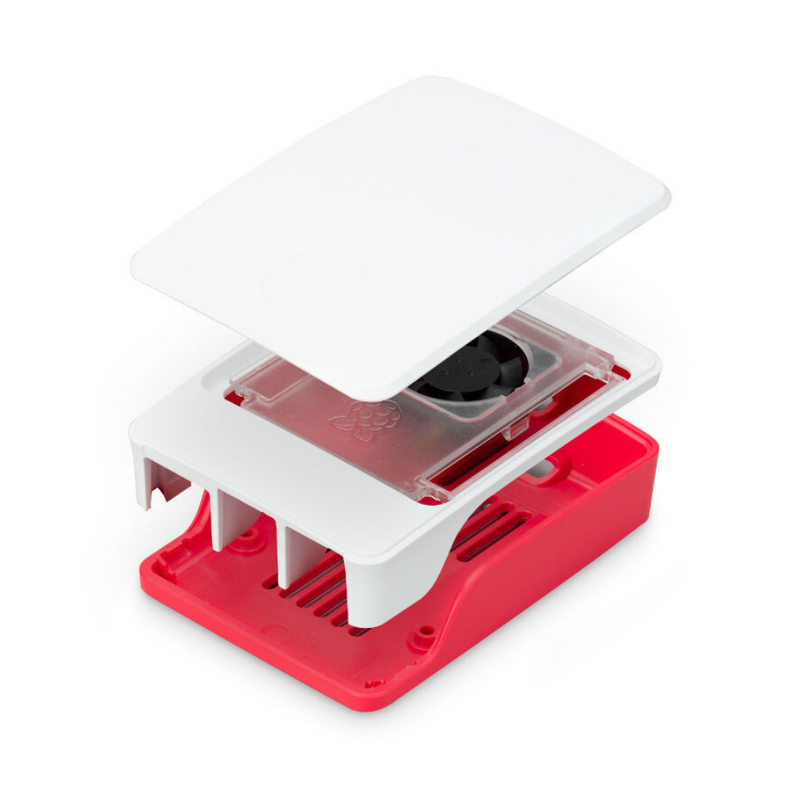 Raspberry Pi 5 Case with Fan Red/White SC1159
