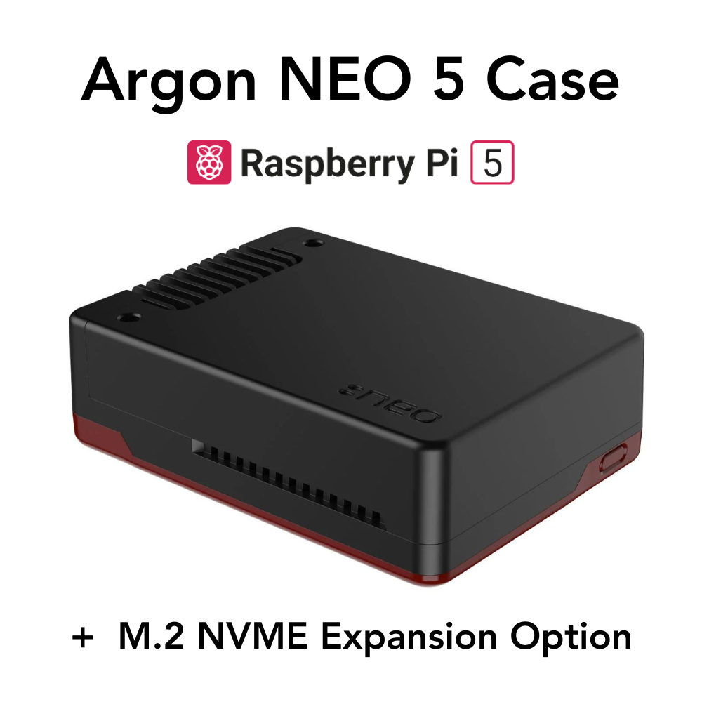 Raspberry Pi 5 4GB Kit/Argon NEO 5 BRED Gehäuse mit Lüfter/USB-C 45W Netzteil / 32GB SD Karte/Micro HDMI Kabel 1m / Raspberry Pi 5 4GB RAM Raspberry Pi 5 4GB Kit/Argon NEO 5 BRED Gehäuse mit Lüfter/USB-C 45W Netzteil / 32GB SD Karte/Micro HDMI Kabel 1m / Raspberry Pi 5 4GB RAM