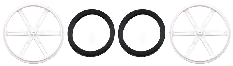 Parts included with Pololu Wheel 90x8mm Pair - White.