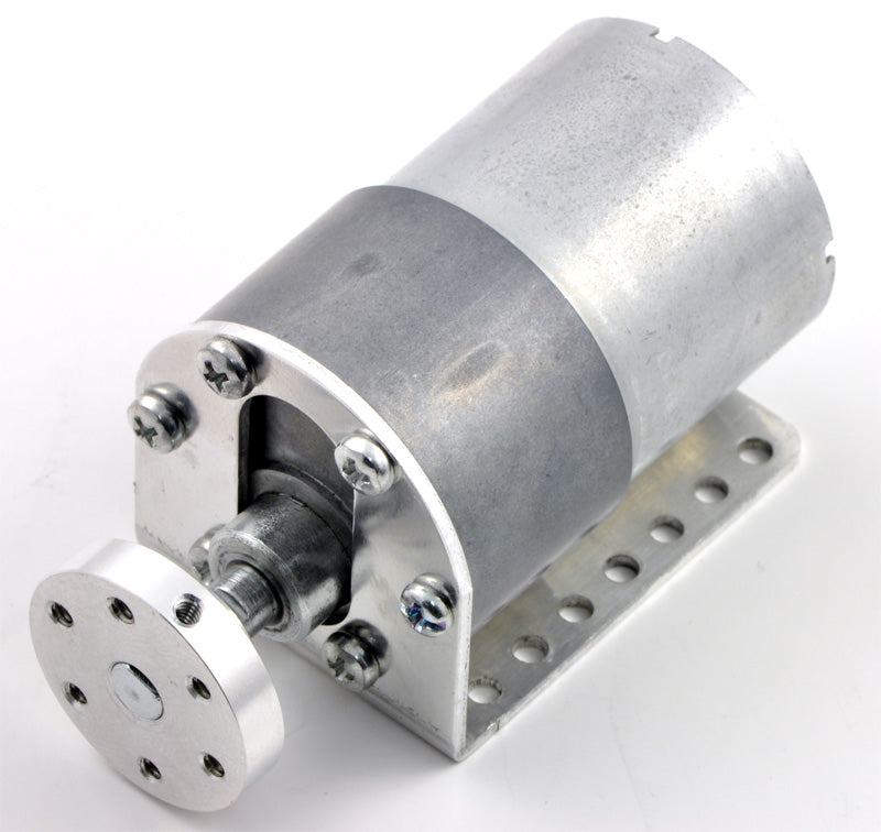 37D&nbsp;mm gearmotor (without encoder) with L-bracket and 6mm universal mounting hub.
