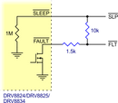 Schematic of nSLEEP and nFAULT pins on DRV8824/DRV8825/DRV8834 carriers.