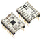 DRV8834 low-voltage stepper motor driver carriers with included header pins soldered.