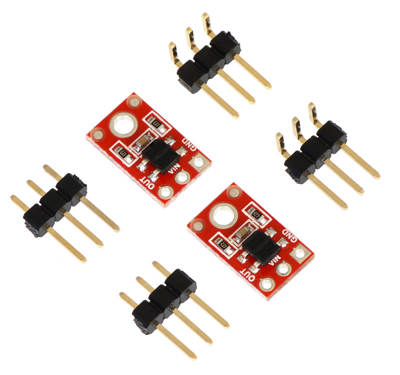 QTR-1RC reflectance sensors with included optional header pins.