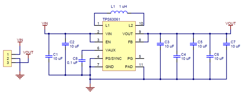 Pololu 5V Step-Up/Step-Down Voltage Regulator S7V7F5 schematic diagram.