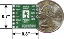 Breakout Board for microSD Card, bottom view with dimensions.
