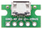 USB Micro-B connector breakout board, top view.