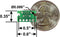 USB Micro-B connector breakout board, bottom view with dimensions.