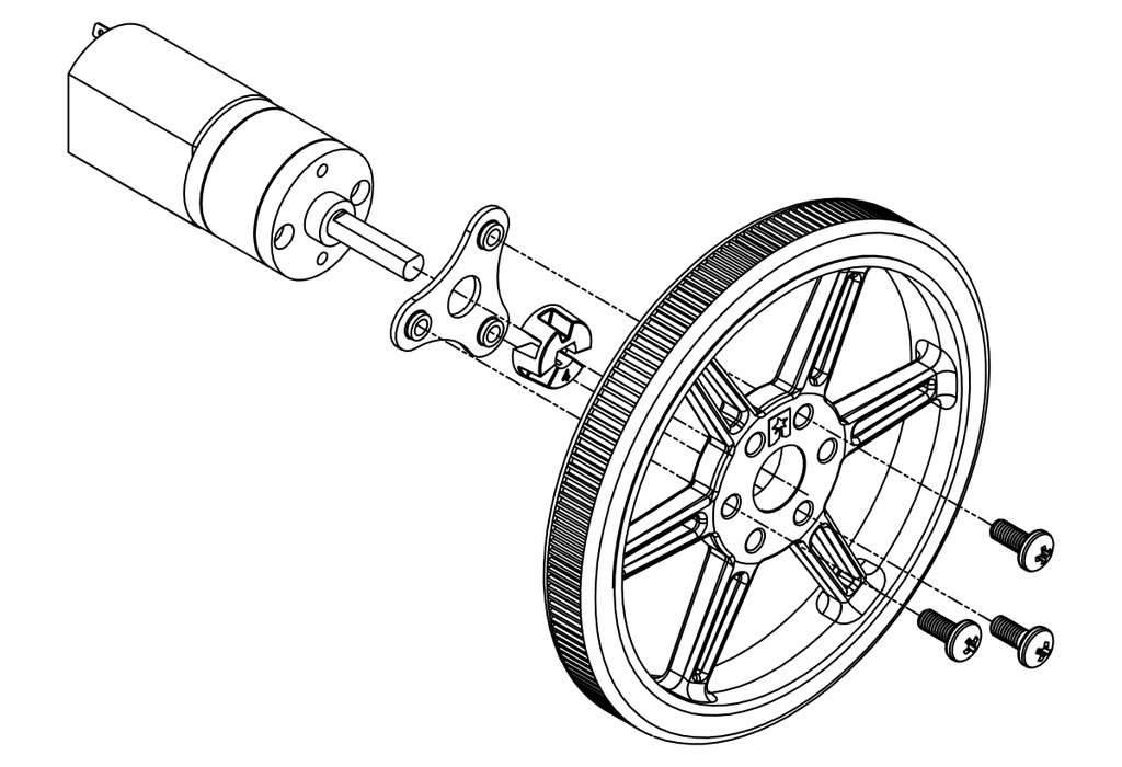 Pololu Multi-Hub Wheel w/Inserts for 3mm and 4mm Shafts - 80x10mm, Bla