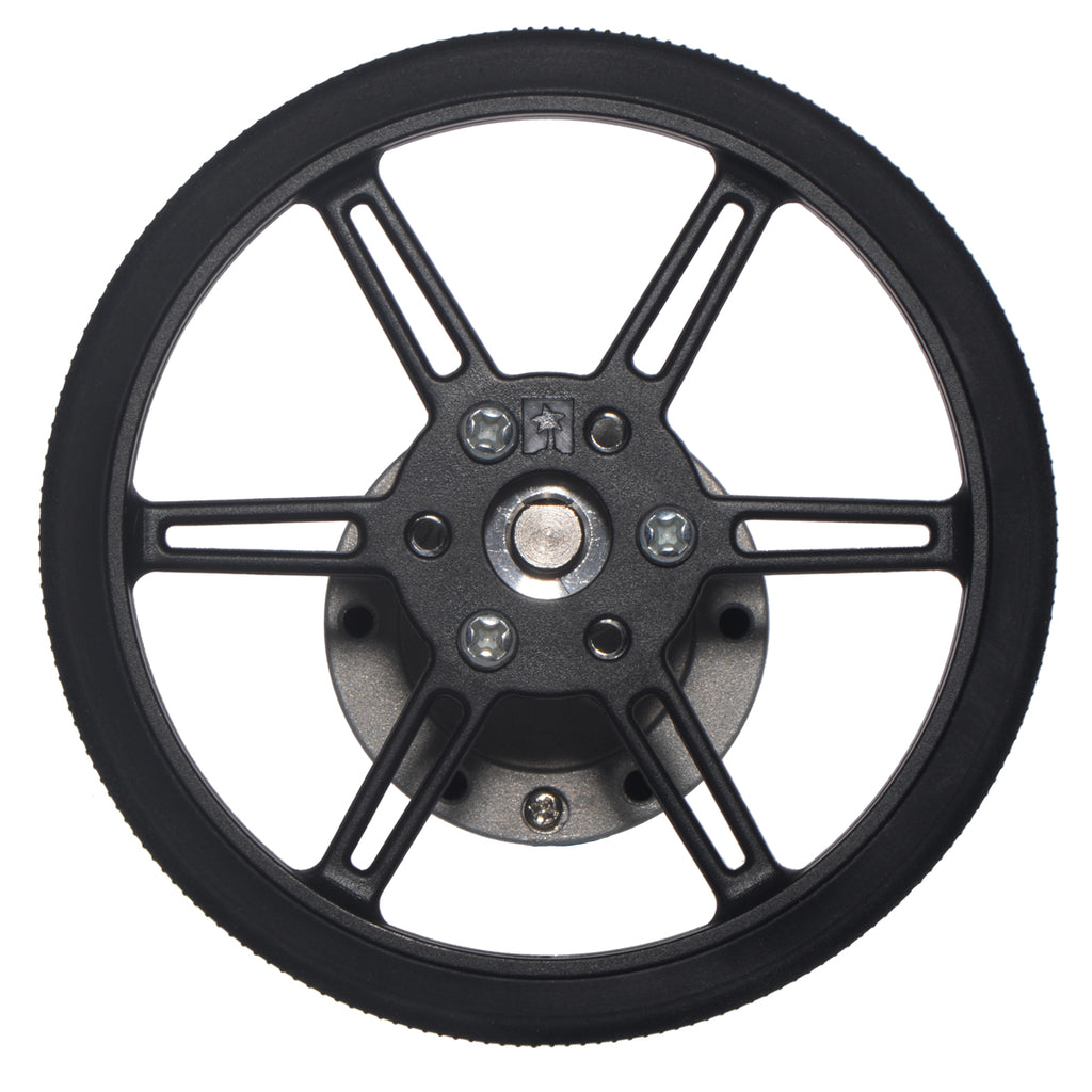 Pololu Multi-Hub Wheel w/Inserts for 3mm and 4mm Shafts - 80x10mm, Bla