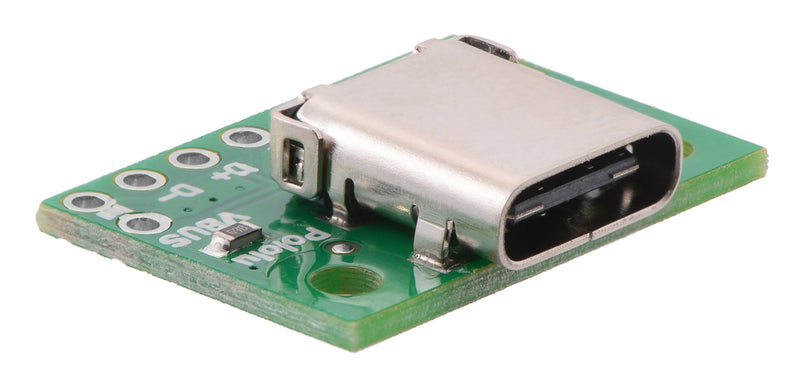 Close-up of Type-C connector on the USB 2.0 Type-C Connector Breakout Board.