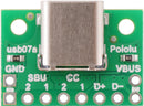 USB 2.0 Type-C Connector Breakout Board, top view.