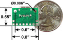 USB 2.0 Type-C Connector Breakout Board, bottom view with dimensions.