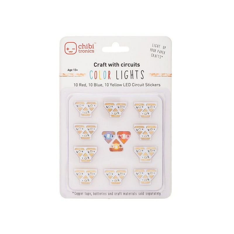 Chibitronics Red, Yellow, Blue Color MegaPack (30 LED stickers)