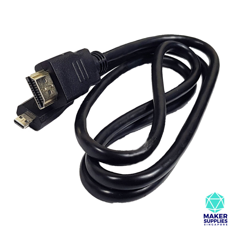 1m Micro HDMI to Standard HDMI Cable Black (Type A to Type D)