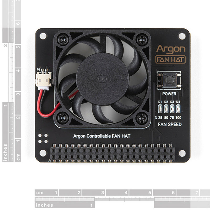 Argon Fan Hat for Raspberry Pi 4, 3B, and 3B+