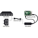 UCTRONICS PoE Splitter Gigabit 5V - Micro USB Power and Ethernet to Raspberry Pi 3B+, Work with Echo Dot, most Micro USB Security Cameras and Tablets - IEEE 802.3af Compliant U515902