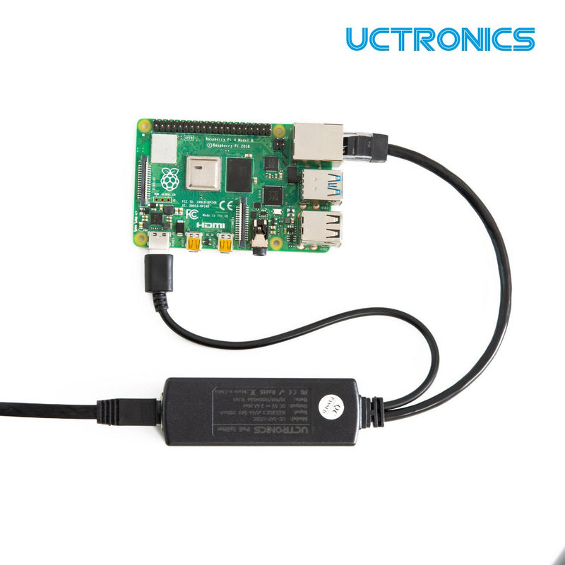 UCTRONICS PoE Splitter USB-C 5V - Active PoE to USB C Adapter, IEEE 802.3af Compliant for Raspberry Pi 4, Tablets and More U6115
