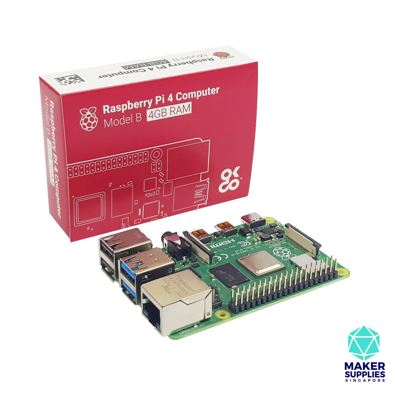 Raspberry Pi 4 Model B (4GB RAM) – MakerSupplies Singapore