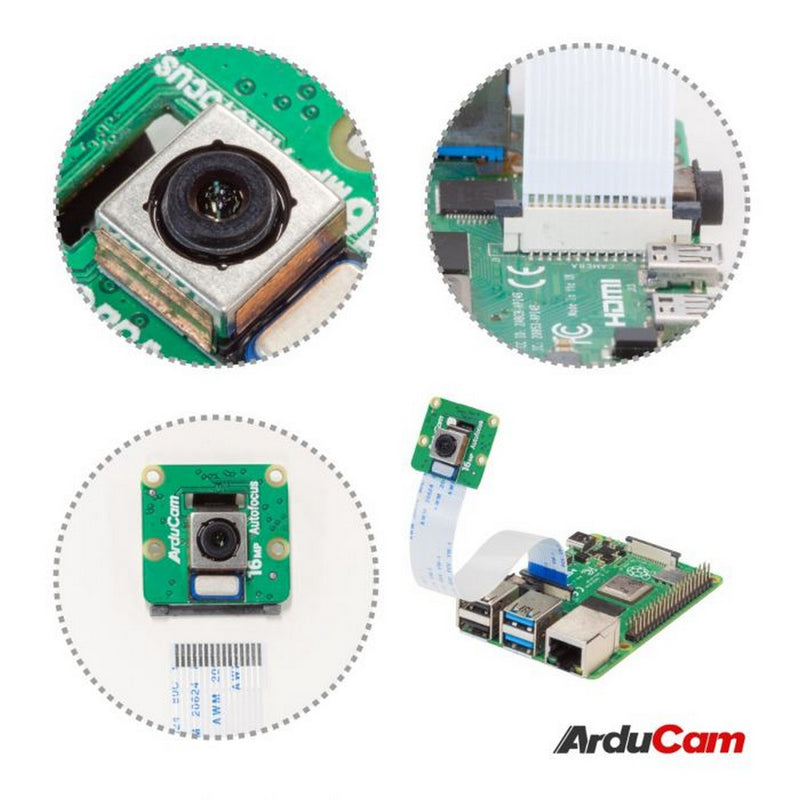 Arducam 16MP IMX519 Autofocus Camera Module with Case for Raspberry Pi, Jetson Nano, Jetson NX B0371